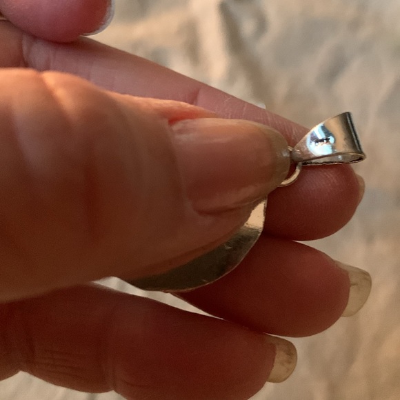 Green Chrysoprase. 925 Sterling silver overlay. - Picture 4 of 4